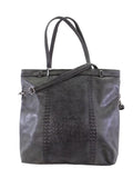 TASCHE SCHWARZ Bella Belly Schwarz Schulter Beuteltsche Damenhandtasche Kroko XXL