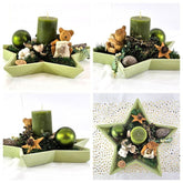 Casa-Poador Sternteller Kerze Grün FilzsternWeihnachten Adventsgesteck Tischdeko