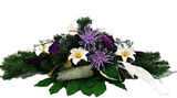 Grabschmuck Beerdigung Exoten Lila Rosa künstliche Blumen Totensonntag Friedhof
