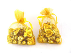 Herz Aufhänger 24 Stück Goldfarbig 4,5 cm x 3,5 cm mit Öse aufhängen 2 Säckchen