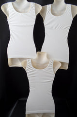 Bauch Weg Hemd 3 er Set Vorteilspack M/ L Seamless Weiß Träger Sport E & F