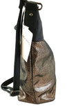 DAMENTASCHE LOUBS BRONZE Doreen Metallic Beach Schulterriemen Tasche Shopper