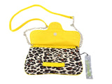 UMHÄNGETASCHE GELB SPOOKY GIRL Leopardenmuster Schultertasche