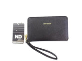 GELDBÖRSE PORTMONAIE Wallet Schwarz Etui New Design Querformat Fee Anhänger