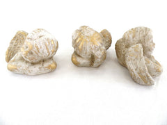 3 Engel Engelfigur patiniert goldfarben 7,5 cm x 6 x 5,5 cm Weihnachten Deko kl.