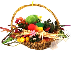 CASA - POADOR HÄNGEKORB Gesteck Gelb Orange Kunstblumen Sonnenblumen Fenster