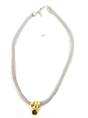 Halskette aus Drahtgeflecht mit Anhänger & Straßstein Neu