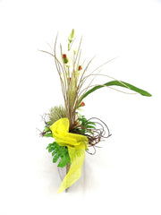 Orchideengesteck Seide Kunstblumen Ellipsenform 30 x 30 x 6,5 Blumengesteck Top!