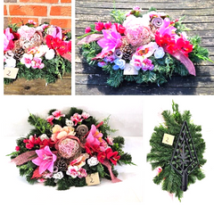 Casa - Poador Grabschmuck Rosa Exoten künstlich Totensonntag Friedhof