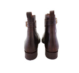 REITSTIEFELETTE BRAUN 45 Rund Echtleder Cambrelle Schnalle Labor USA 11,5 UK 11