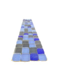 CASA - POADOR BORDÜRE Glasmosaik Blau Grau Mix matt Borde 1 Streifen unregelmäßig