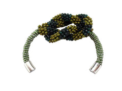 FASHION JEWELRY ARMBAND Grün Olivgrün Armband Modeschmuck Magnetverschlus PerlenKnoten