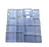 CASA - POADOR BORDÜRE Glasmosaik hellblau Klarglas Borde 4 Quadrate 50 x 50 mm x 5 mm flach