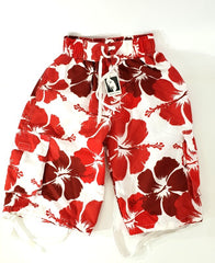 Badehosen Kinder 3 für 2 Badeshorts 128 - 140 Hibiskus Shorts geblümt Kinder