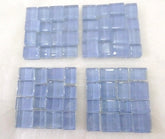 BORDÜRE Glasmosaik hellblau Klarglas Borde 4 Quadrate 50 x 50 mm x 5 mm flach