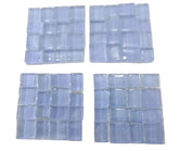 CASA - POADOR BORDÜRE Glasmosaik hellblau Klarglas Borde 4 Quadrate 50 x 50 mm x 5 mm flach