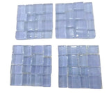 CASA - POADOR BORDÜRE Glasmosaik hellblau Klarglas Borde 4 Quadrate 50 x 50 mm x 5 mm flach