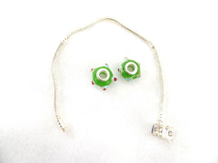 Beadsarmband 20 cm Clipverschluß 2 European Glasperlen ohne Innengewinde