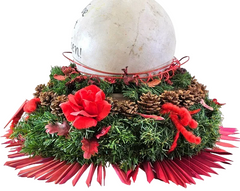 CASA - POADOR Grabschmuck Exoten Mix Rot Natur Kugel Allerheiligen Totensonntag