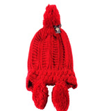 MÜTZE STRICK ROT Winter witzige Bommel Git Strickmütze warm