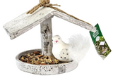 VOGEL FUTTER HAUS Station Spender zum Aufhängen Garten Vögel grau Geschenk