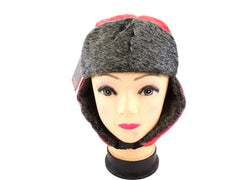 MÜTZE Flieger Skimütze Pilotenmütze Lachs Fellbesatz Clipverschluss UP Accessoires