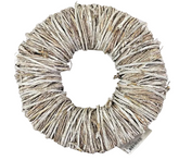 Kranz Türkranz Wand Kranz trocken Weiß gekalkt 30 cm Rebenkranz Natur Dekoration