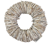 Kranz Türkranz Wand Kranz trocken Weiß gekalkt 30 cm Rebenkranz Natur Dekoration