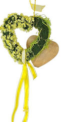 Casa-Poador Kranz Türkranz Wand Kranz künstlich 20 cm D gelb Natur Herz Deko