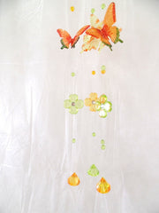 4 er Set Schmetterling Girlanden 90 cm Orange / Grün zum aufhängen Dekoration