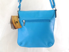 Mahel Schultertasche Hellblau Umhängetasche Lederimitat Magnet / Reißverschluss