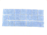 BORDÜRE Glasmosaik Himmelblau Klarglas Borde 18 Stück 50 x 50 mm 288 Steine 5 mm