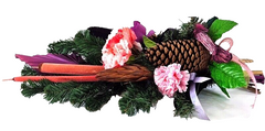 Grabschmuck Trockenblumen Exoten Lila Rosa Naturmaterial Totensonntag Friedhof