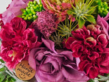 CASA - POADOR STRAUß künstlich Rosa Pink Grün Kunstblumen 30 cm Lang 30 D