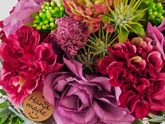 Strauß künstlich Rosa Pink Grün Kunstblumen 30 cm Lang 30 D rund