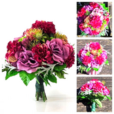 Strauß künstlich Rosa Pink Grün Kunstblumen 30 cm Lang 30 D rund