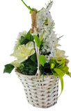 CASA - POADOR KORB Anemone Osterglocken Kunstblumen Weiß Grün Frühling Deko Geschenk