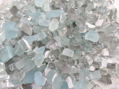 Mosaik Glas 650 g grau türkis glänzend matt unregelmäßig Crush Basteln Diy