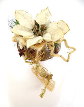 Weichnachtsstrauß Creme Weihnachtsstern künstliche Accessoires Sterne Kugeln