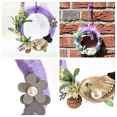 Casa - Poador Kranz Tür/ Wand Kranz künstlich trocken Lila 20cm Deko Geschenk