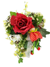 Casa-Poador Herz Rebengesteck Rot Weiß Rose Kunstblumen Geschenk Valentinstag