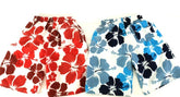 Badehosen Kinder3 für 2Badeshorts 146 - 158 Hibiskus Shorts geblümt Rot Blau