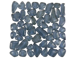 BORDÜRE Glasmosaik Polygonal Soft Glas Grau Novara 1 x Quadrat glatt glänzend