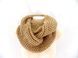 Schal Rundschal Braun Loop Wickelschal Schlauchschal gestrickt Polyester