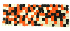 BORDÜRE Glasmosaik Mix Orange Schwarz Weiß milchig matt Borde 1 Streifen unregel