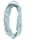 SCHAL RUNDSCHAL BLAU GRAU Loop Wickelschal gestrickt Lochmuster 100% Arcylic