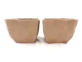 Töpfe 2 Übertöpfe 13 cm Hoch hellbraun quadratisch Pflanzen Dekoration