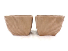 Töpfe 2 Übertöpfe 13 cm Hoch hellbraun quadratisch Pflanzen Dekoration