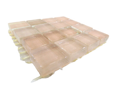 GLASMOSAIK Bordüre hell Lachs Klarglas Borde 4 Quadrate 50 x 50 mm x 5 mm