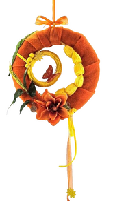 Casa-Poador Kranz Türkranz Wand Kranz künstlich 40 cm D gelb Orange Dekoration